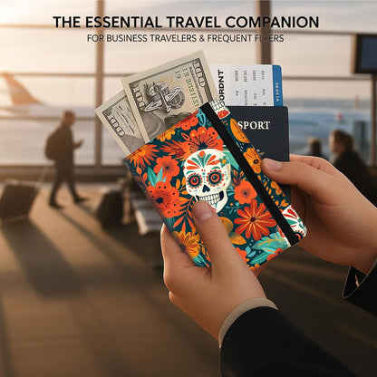 Passport Cover,RFID Blocking,Large Capacity Multi-Slot Travel Passport Wallet for Men & Women - Dark Raven - Colors C