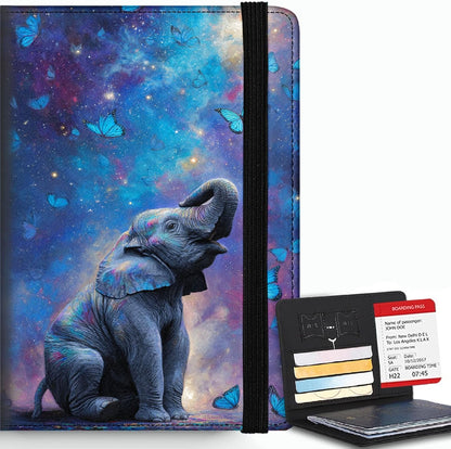 Passport Cover,RFID Blocking,Large Capacity Multi-Slot Travel Passport Wallet for Men & Women - Dark Raven - Colors C