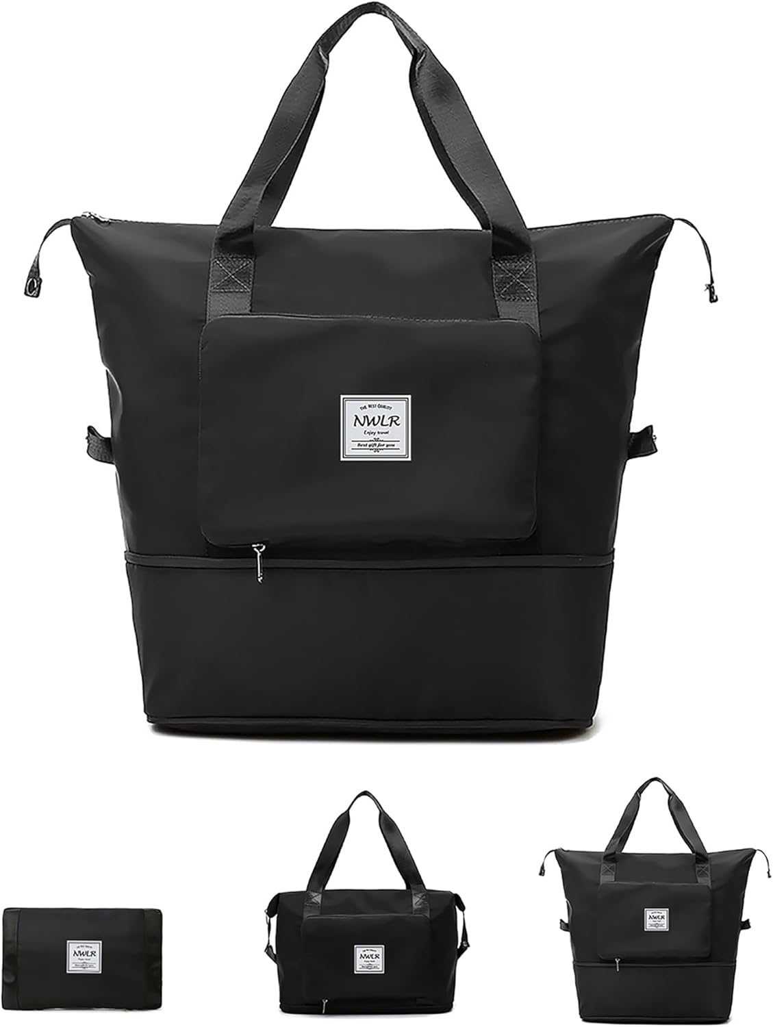 Large Capacity Folding Travel Bag Waterproof Foldable Travel Duffel Bag Weekender Overnight Bag Shoulder Bag Gym Tote
