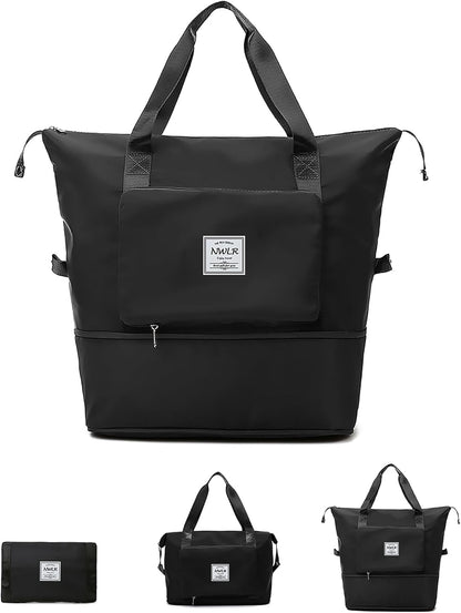 Large Capacity Folding Travel Bag Waterproof Foldable Travel Duffel Bag Weekender Overnight Bag Shoulder Bag Gym Tote