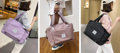 Large Capacity Folding Travel Bag Waterproof Foldable Travel Duffel Bag Weekender Overnight Bag Shoulder Bag Gym Tote