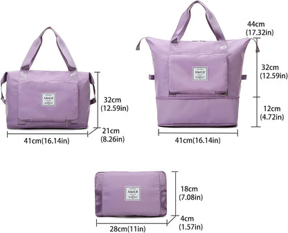 Large Capacity Folding Travel Bag Waterproof Foldable Travel Duffel Bag Weekender Overnight Bag Shoulder Bag Gym Tote