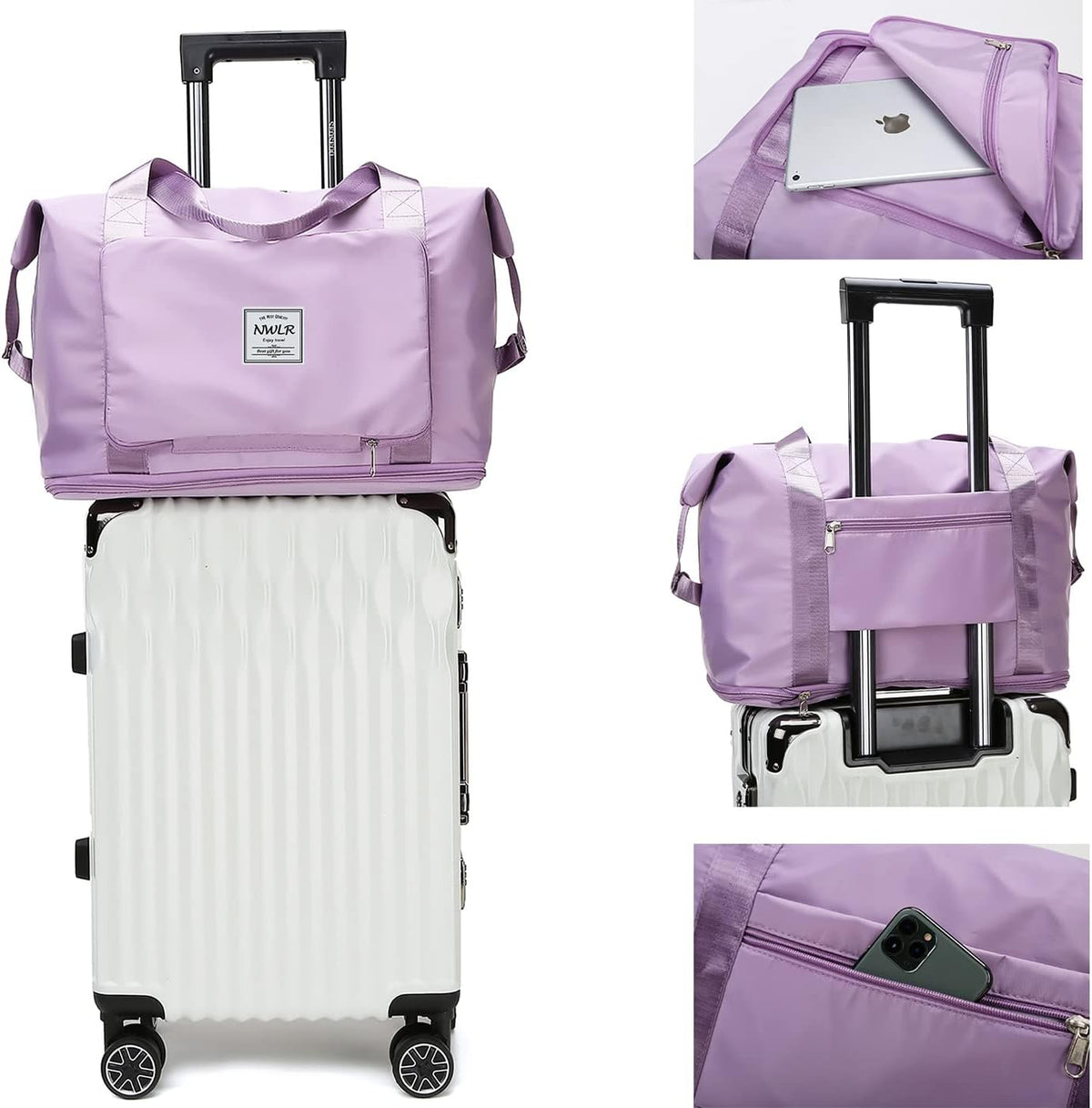 Large Capacity Folding Travel Bag Waterproof Foldable Travel Duffel Bag Weekender Overnight Bag Shoulder Bag Gym Tote
