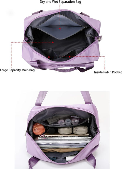 Large Capacity Folding Travel Bag Waterproof Foldable Travel Duffel Bag Weekender Overnight Bag Shoulder Bag Gym Tote