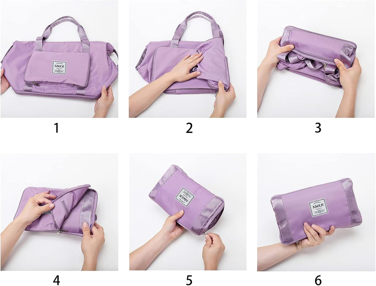 Large Capacity Folding Travel Bag Waterproof Foldable Travel Duffel Bag Weekender Overnight Bag Shoulder Bag Gym Tote