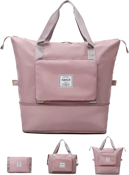 Large Capacity Folding Travel Bag Waterproof Foldable Travel Duffel Bag Weekender Overnight Bag Shoulder Bag Gym Tote