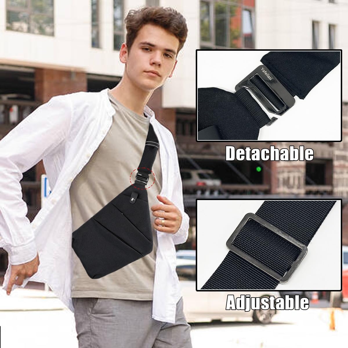 Anti Theft Sling Travel Bag Flat Small Pickpocket Proof Slim Crossbody bags | Travel Pack Cross-body Bag One Shoulder Bag Anti Pickpocket Chest Pouch Passport Bag Secure Purses for Men Women lightweight