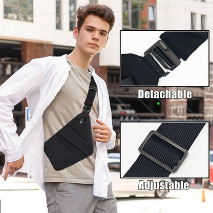 Anti Theft Sling Travel Bag Flat Small Pickpocket Proof Slim Crossbody bags | Travel Pack Cross-body Bag One Shoulder Bag Anti Pickpocket Chest Pouch Passport Bag Secure Purses for Men Women lightweight