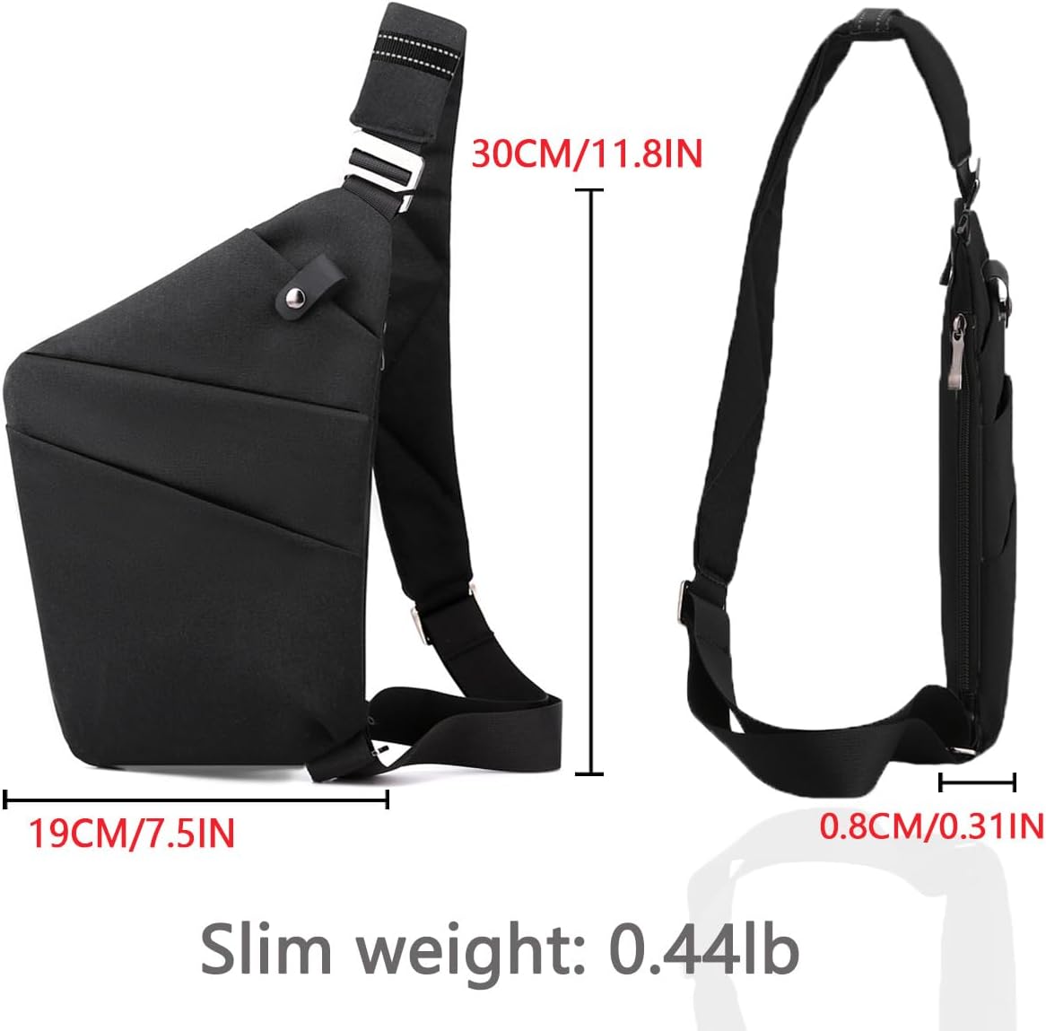 Anti Theft Sling Travel Bag Flat Small Pickpocket Proof Slim Crossbody bags | Travel Pack Cross-body Bag One Shoulder Bag Anti Pickpocket Chest Pouch Passport Bag Secure Purses for Men Women lightweight