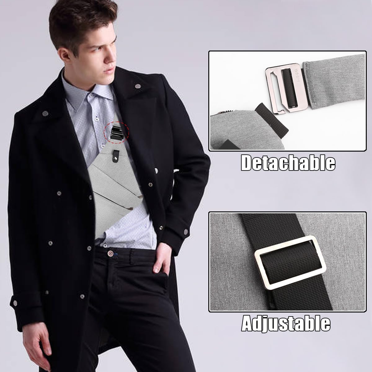 Anti Theft Sling Travel Bag Flat Small Pickpocket Proof Slim Crossbody bags | Travel Pack Cross-body Bag One Shoulder Bag Anti Pickpocket Chest Pouch Passport Bag Secure Purses for Men Women lightweight