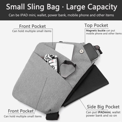 Anti Theft Sling Travel Bag Flat Small Pickpocket Proof Slim Crossbody bags | Travel Pack Cross-body Bag One Shoulder Bag Anti Pickpocket Chest Pouch Passport Bag Secure Purses for Men Women lightweight