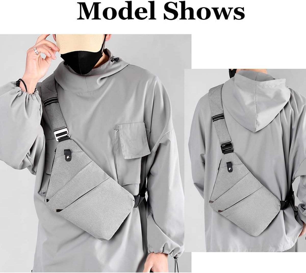 Anti Theft Sling Travel Bag Flat Small Pickpocket Proof Slim Crossbody bags | Travel Pack Cross-body Bag One Shoulder Bag Anti Pickpocket Chest Pouch Passport Bag Secure Purses for Men Women lightweight