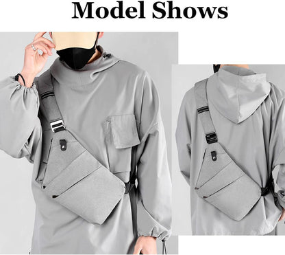 Anti Theft Sling Travel Bag Flat Small Pickpocket Proof Slim Crossbody bags | Travel Pack Cross-body Bag One Shoulder Bag Anti Pickpocket Chest Pouch Passport Bag Secure Purses for Men Women lightweight