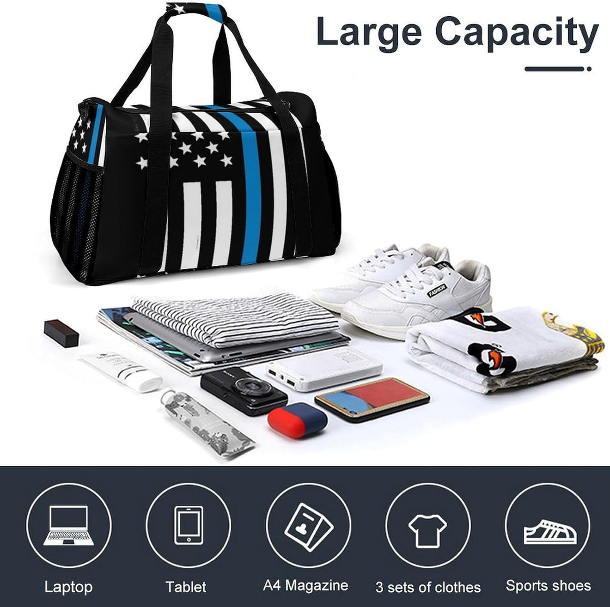 Carry On Foldable Travel Duffel Bag Lightweight Weekender Overnight Tote Bag for Women Yoga Sport