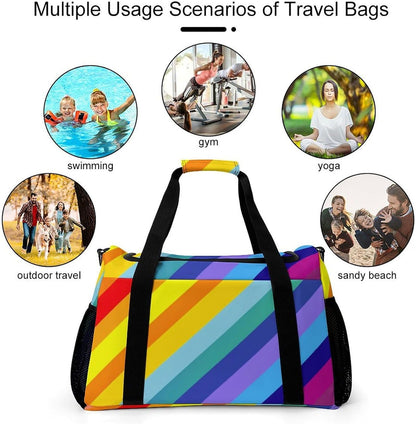 Carry On Foldable Travel Duffel Bag Lightweight Weekender Overnight Tote Bag for Women Yoga Sport