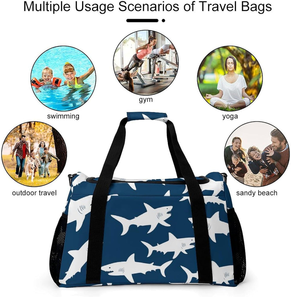 Carry On Foldable Travel Duffel Bag Lightweight Weekender Overnight Tote Bag for Women Yoga Sport