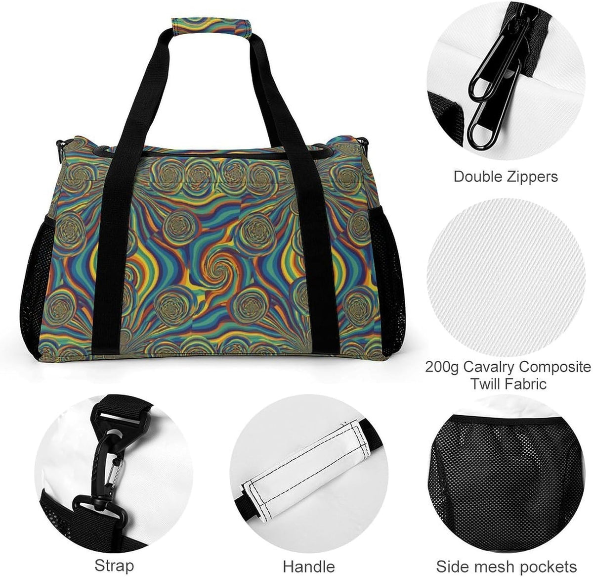 Carry On Foldable Travel Duffel Bag Lightweight Weekender Overnight Tote Bag for Women Yoga Sport