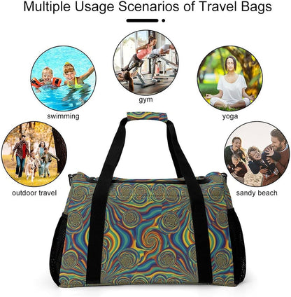 Carry On Foldable Travel Duffel Bag Lightweight Weekender Overnight Tote Bag for Women Yoga Sport