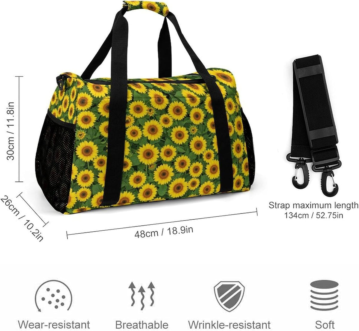 Carry On Foldable Travel Duffel Bag Lightweight Weekender Overnight Tote Bag for Women Yoga Sport