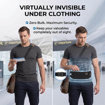 The Belt of Orion Money Belt, Anti-Theft Travel Waist Pack, Slim 9x4in | Money Belt, Anti-Theft Design, Passport & Cash Holder, Slim Fit 9x4in, For Men & Women
