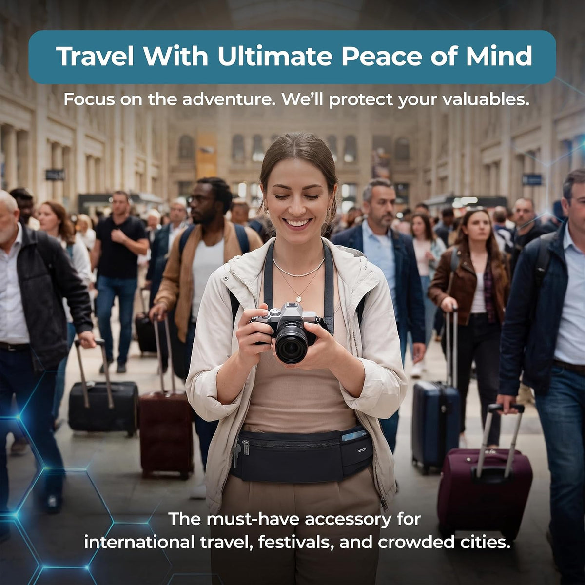 The Belt of Orion Money Belt, Anti-Theft Travel Waist Pack, Slim 9x4in | Money Belt, Anti-Theft Design, Passport & Cash Holder, Slim Fit 9x4in, For Men & Women