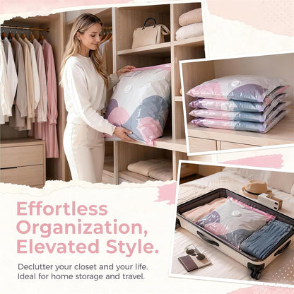 2026 Life Space Creator 80% Compression Storage Bags, Extra Large 3d Roll Up Vacuum Seal For Comforters, Blankets, Clothes, Bedding, Jumbo Packing Cubes For Travel, No Pump Needed Large