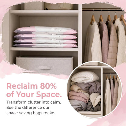 2026 Life Space Creator 80% Compression Storage Bags, Extra Large 3d Roll Up Vacuum Seal For Comforters, Blankets, Clothes, Bedding, Jumbo Packing Cubes For Travel, No Pump Needed Large