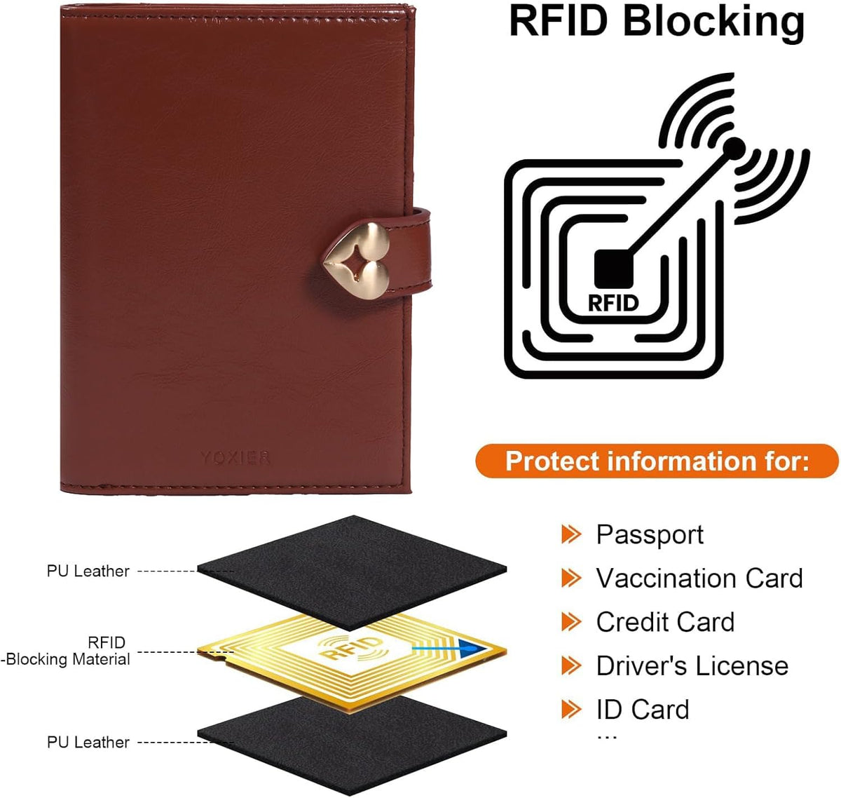 Passport-Holder-for-Travel-Women-Men Blue，lLarge capacity Passports Holders TravelCover Wallet Passport with Pen Holder