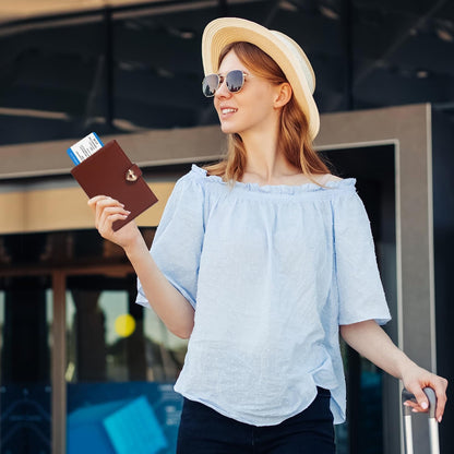 Passport-Holder-for-Travel-Women-Men Blue，lLarge capacity Passports Holders TravelCover Wallet Passport with Pen Holder