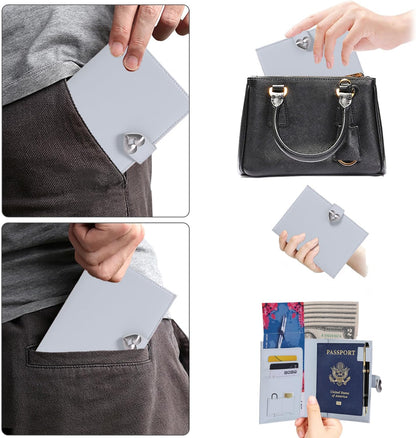 Passport-Holder-for-Travel-Women-Men Blue，lLarge capacity Passports Holders TravelCover Wallet Passport with Pen Holder
