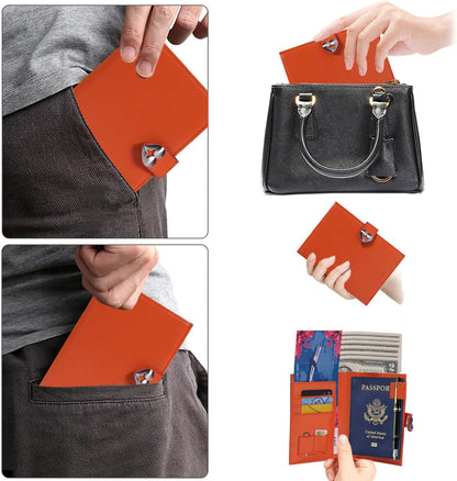 Passport-Holder-for-Travel-Women-Men Blue，lLarge capacity Passports Holders TravelCover Wallet Passport with Pen Holder