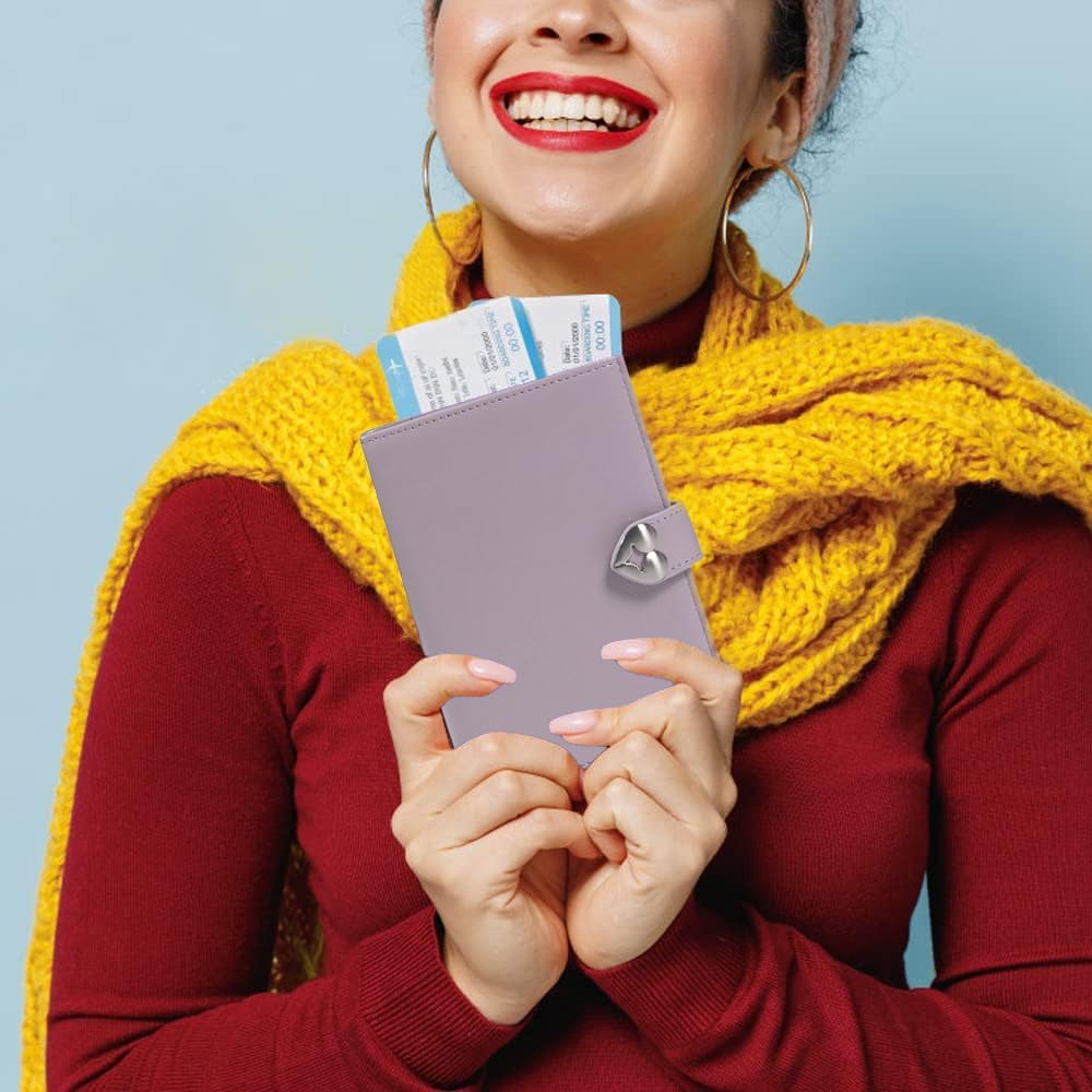 Passport-Holder-for-Travel-Women-Men Blue，lLarge capacity Passports Holders TravelCover Wallet Passport with Pen Holder