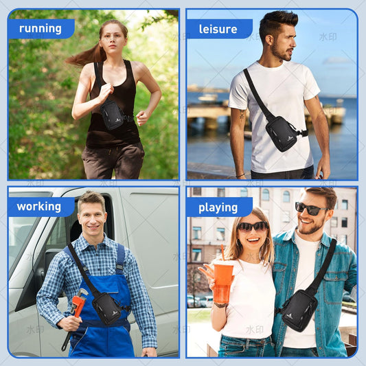 Mini Sling Bag for Men & Women, Waterproof Utility Chest Bag, Lightweight Crossbody Backpack for Hiking Travel Sports | Waterproof fabric
