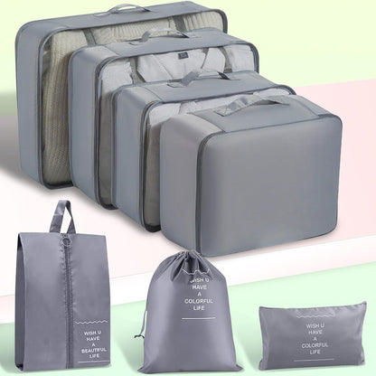 Packing Cubes 7 Set Travel Essentials for Carry on Luggage Organizers Bag Packing Cubes for Suitcases Travel Accessories(Beige)
