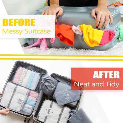Packing Cubes 7 Set Travel Essentials for Carry on Luggage Organizers Bag Packing Cubes for Suitcases Travel Accessories(Beige)