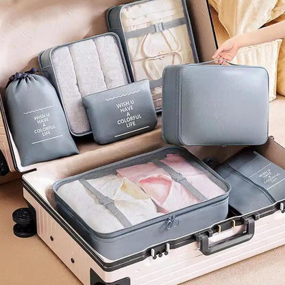 Packing Cubes 7 Set Travel Essentials for Carry on Luggage Organizers Bag Packing Cubes for Suitcases Travel Accessories(Beige)