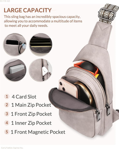 Anti Theft Crossbody Bags for Women, RFID Sling Bag Travel Purse, RFID Cross Body Purses Chest Bag for Travel