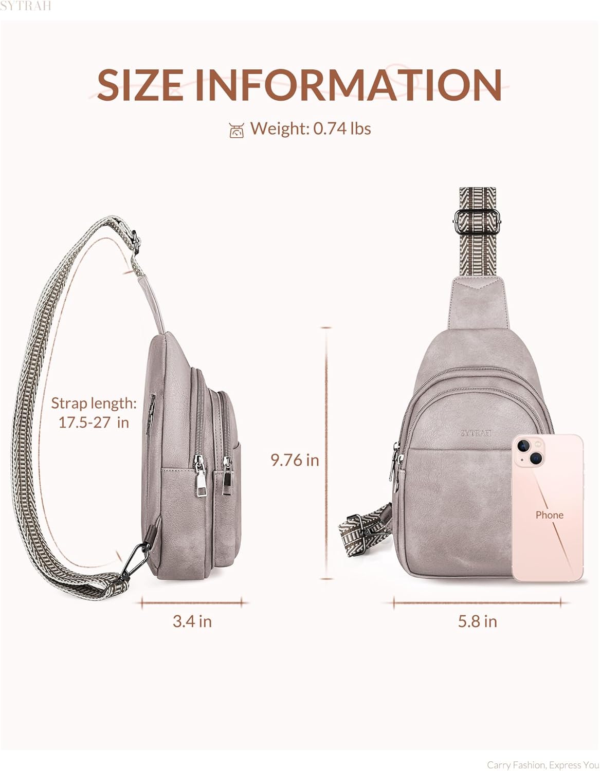 Anti Theft Crossbody Bags for Women, RFID Sling Bag Travel Purse, RFID Cross Body Purses Chest Bag for Travel