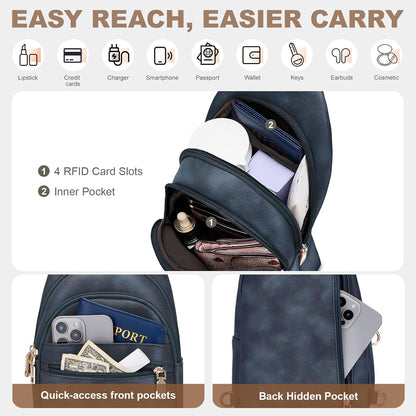 Anti Theft Crossbody Bags for Women, RFID Sling Bag Travel Purse, RFID Cross Body Purses Chest Bag for Travel