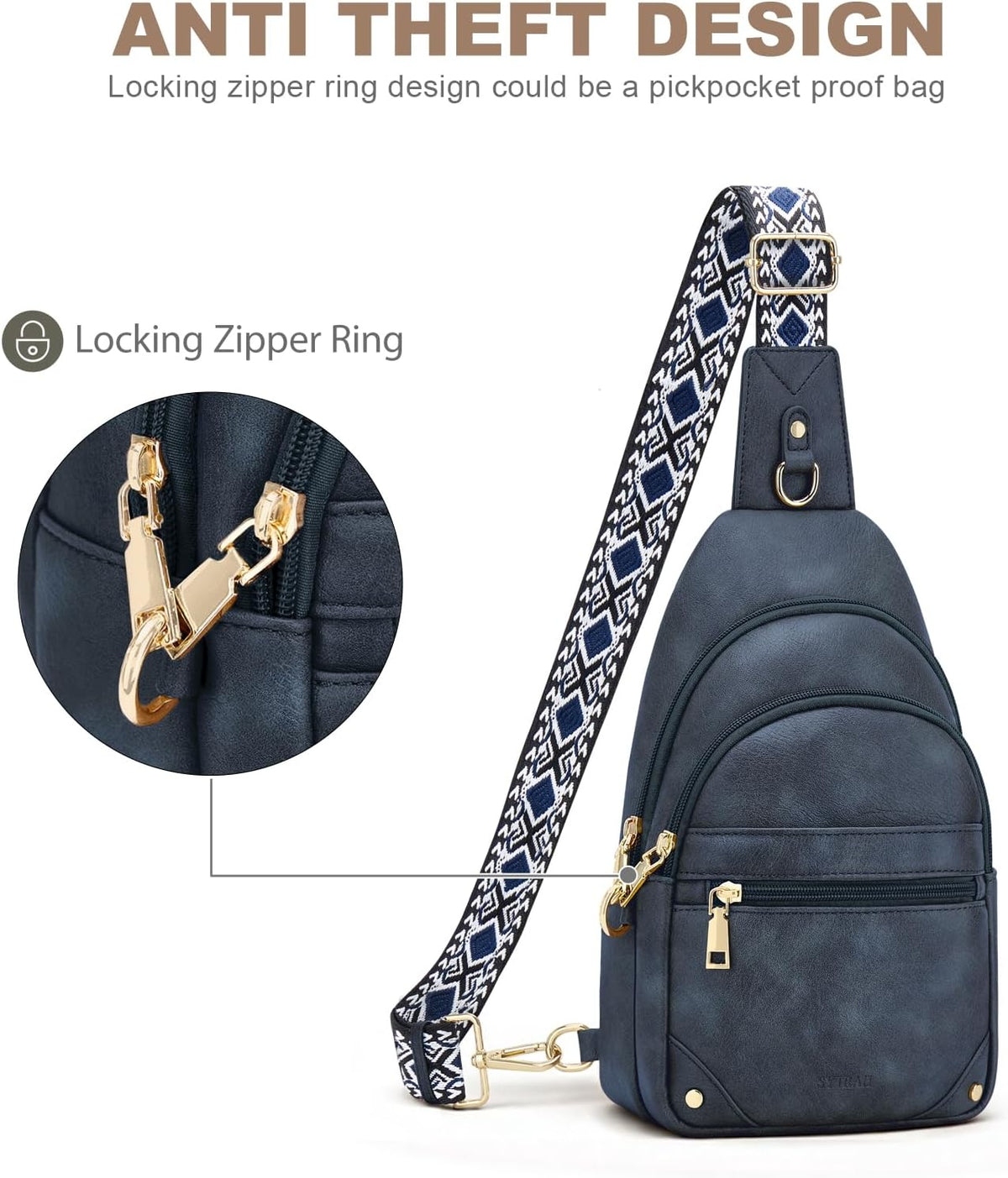 Anti Theft Crossbody Bags for Women, RFID Sling Bag Travel Purse, RFID Cross Body Purses Chest Bag for Travel