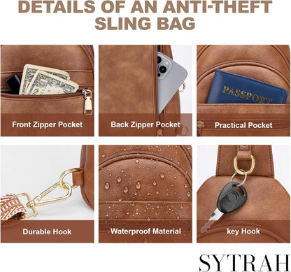 Anti Theft Crossbody Bags for Women, RFID Sling Bag Travel Purse, RFID Cross Body Purses Chest Bag for Travel