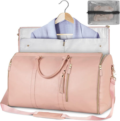 Foldable Stylish Travel Duffle Bag, Large Duffel Bag with Separate Shoes Pouch & Straps, Carry On Weekend Bag, Hospital, Overnight (Blue Stripes)