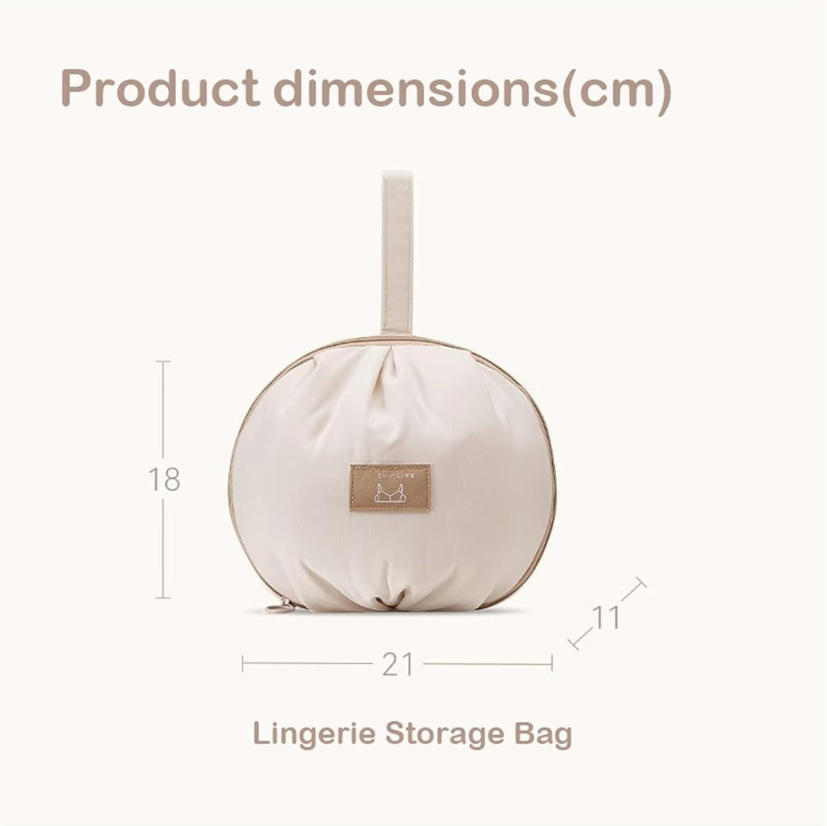 Lingerie Storage Bag Set, Travel Underwear Organizer Bag for Women, Portable Multi-Compartment Packing Cube for Bras and Accessories, Machine Washable, Ideal for Travel & DailyUse(Beige)