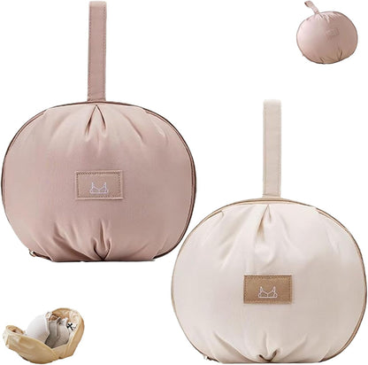 Lingerie Storage Bag Set, Travel Underwear Organizer Bag for Women, Portable Multi-Compartment Packing Cube for Bras and Accessories, Machine Washable, Ideal for Travel & DailyUse(Beige)