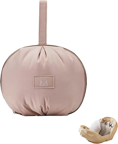 Lingerie Storage Bag Set, Travel Underwear Organizer Bag for Women, Portable Multi-Compartment Packing Cube for Bras and Accessories, Machine Washable, Ideal for Travel & DailyUse(Beige)