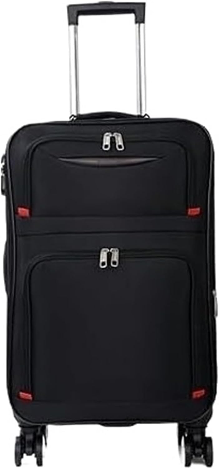 Carry-On Softside Luggage with Spinner Wheels,Expandable Softside Carry-On Suitcase Checked Luggage Luggage Carry On (Color : Black, Size : 20in)