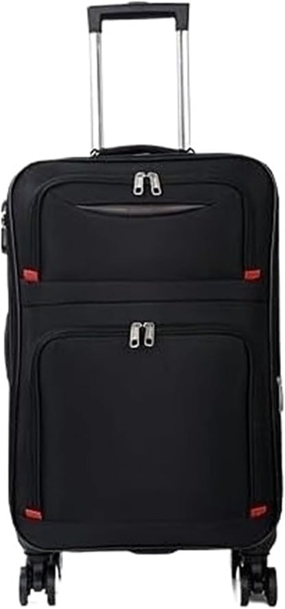Carry-On Softside Luggage with Spinner Wheels,Expandable Softside Carry-On Suitcase Checked Luggage Luggage Carry On (Color : Black, Size : 20in)