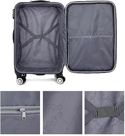 Carry-On Softside Luggage with Spinner Wheels,Expandable Softside Carry-On Suitcase Checked Luggage Luggage Carry On (Color : Black, Size : 20in)