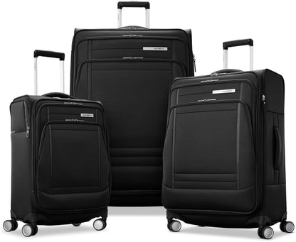 UpLIFT Lightweight Softside Carry-On Luggage with Spinner Wheels - Expandable - Airline-Approved, Polyester Soft Suitcase for Ultra Light Travel - Black