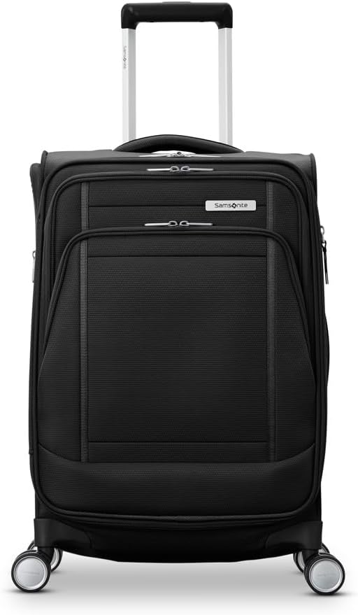 UpLIFT Lightweight Softside Carry-On Luggage with Spinner Wheels - Expandable - Airline-Approved, Polyester Soft Suitcase for Ultra Light Travel - Black
